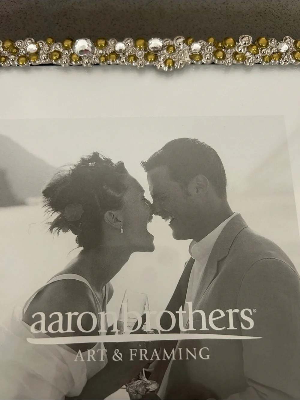 New Aaron Brothers Beautiful Gold and Silver Beaded 8x10 Picture Frame